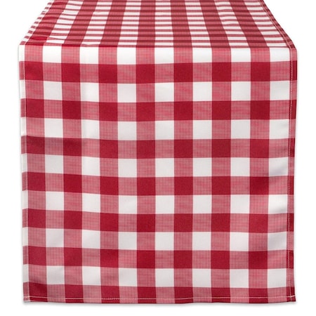 Fastfood 14 x 72 in. Red Check Outdoor Table Runner FA2209051